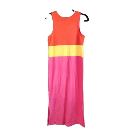 Delicates Spa Y2K Maxi Dress NWT 2004 Colorblock Sleeveless Boho Summer Dress S - Picture 3 of 14
